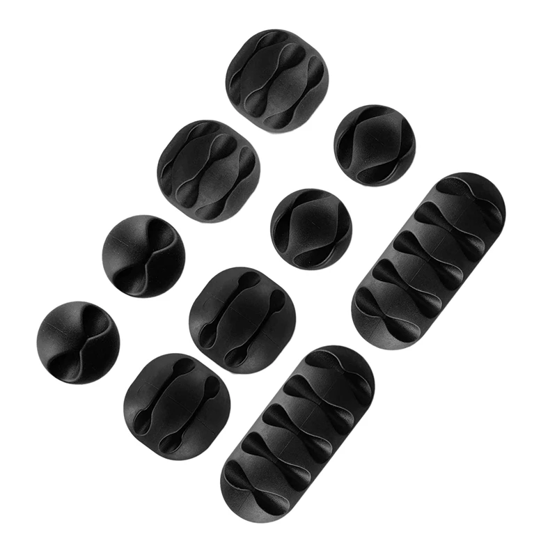 

10Pc Cable Clips Multipurpose Cord Holder Self-Adhesive Cord Management Cable Holder Earphone Wire Organizers