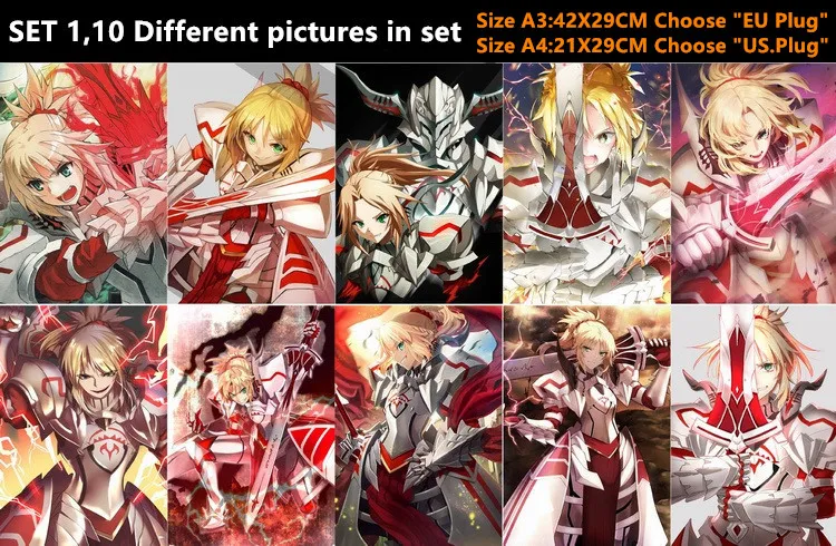Постер аниме Fate Apocrypha 10 шт./лот подарочная карта игрушки Мордред красный сабель