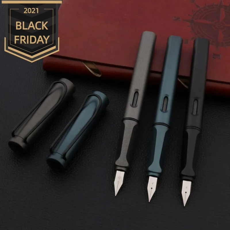 

Business Fountain Pen Frosted Black 870 Green Dark Grey EF/F Nib Big Clip Plastic Ink Pens Stationery School Office Supplies