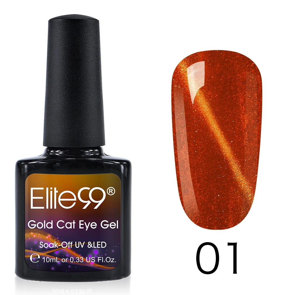 Elite99 10 мл Золотой Гель лак для ногтей с эффектом кошачий глаз винно Красный