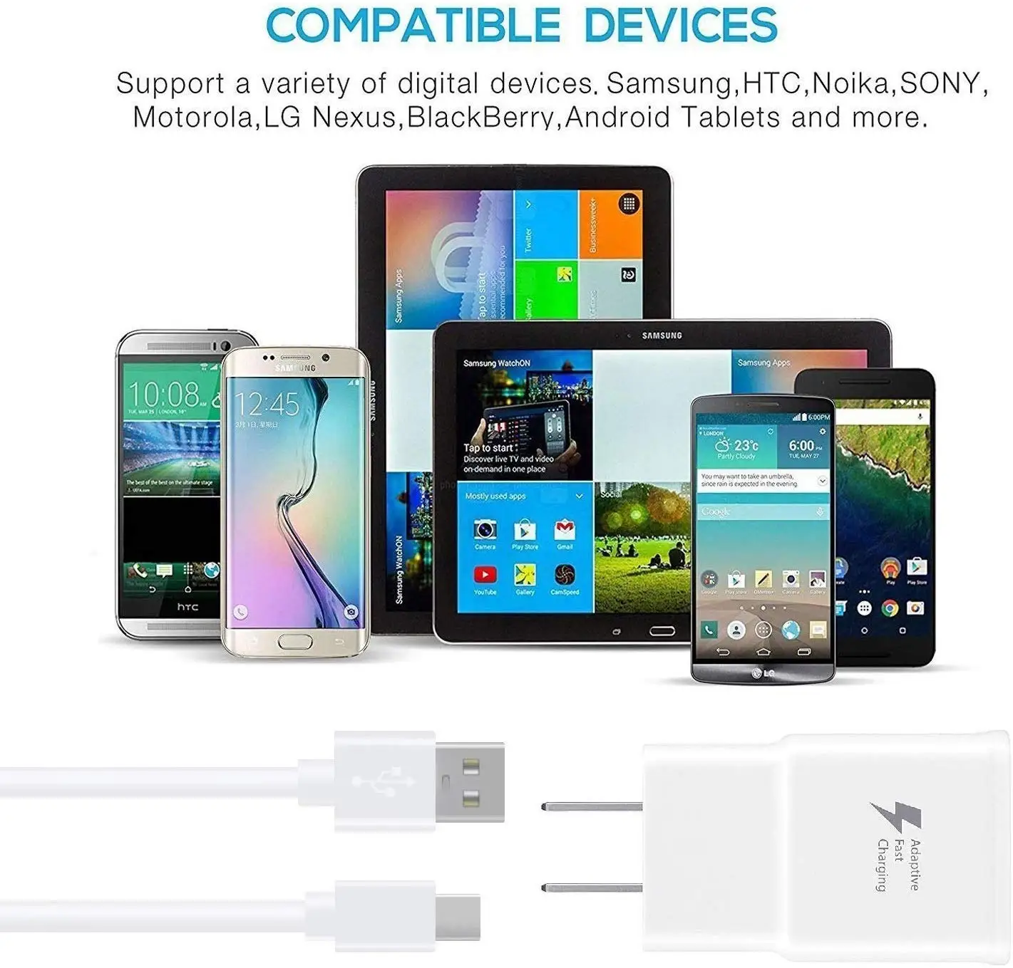 Быстрое зарядное устройство USB кабель для синхронизации данных Samsung Galaxy S3 S4 S5 Note