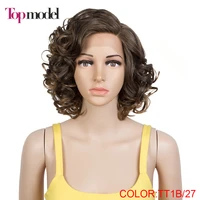 topmodel lace wig short cruly wig 12 inch womens wigs ombre blonde wig heat resistant wig for black women synthetic lace wig