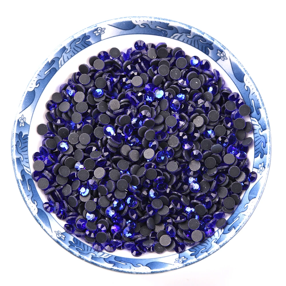 Полный DIY Набор SS6-SS30 Сапфир (темно-синий) горячей фиксации Стразы Кристалл Стекло