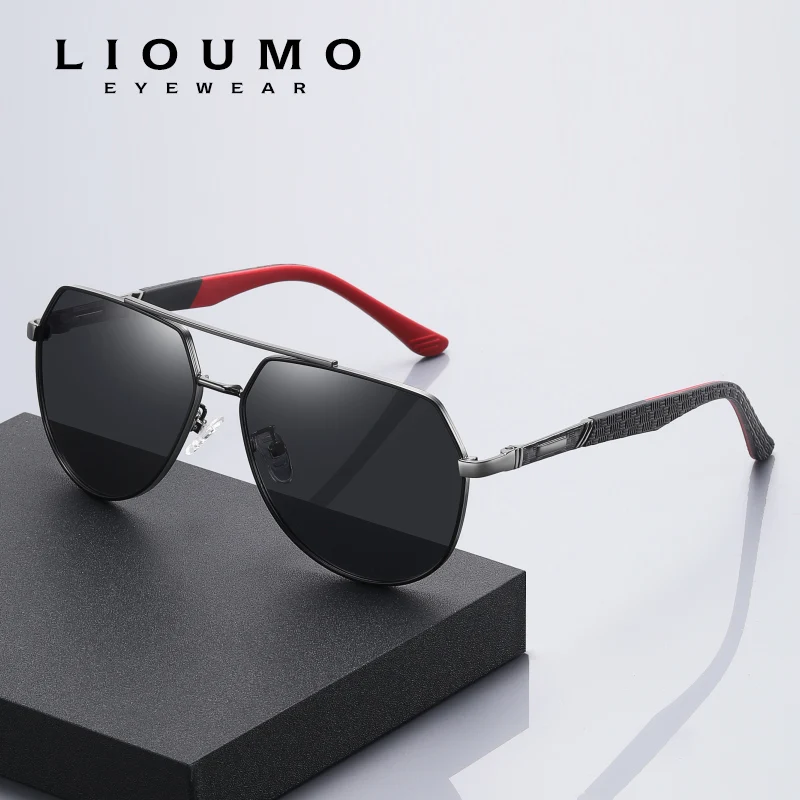 LIOUMO Vintage Sun Glasses Women Classic Aviation Men Polarized Sunglasses Trendy Shade Driving Goggles Gradient gafas de sol | Аксессуары