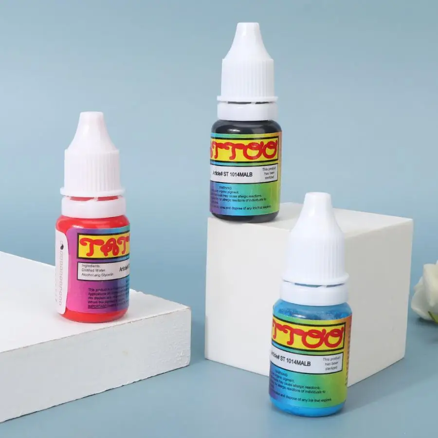 10 мл/уп. полуперманентные чернила для татуировок стойкие черный + красный