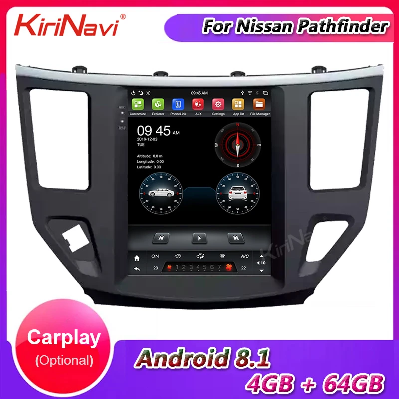 KiriNavi вертикальный экран Tesla стиль 10 4 &quotAndroid 8 1 автомобильное радио для Nissan Pathfinder