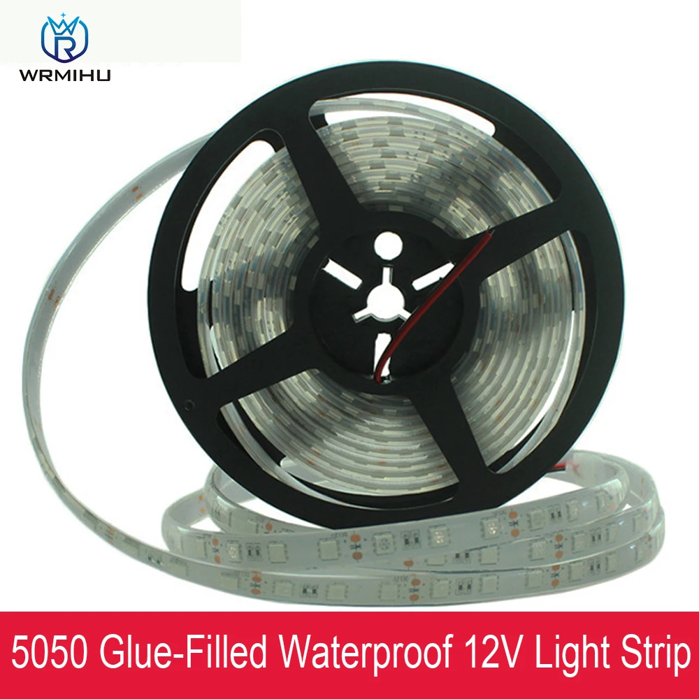 

DC12V SMD5050 LED Light Strip 60leds/m RGB/Warm White/Blue High-Gloss Irrigate Glue IP68 Waterproof Soft Swimming Pool Fish Tan