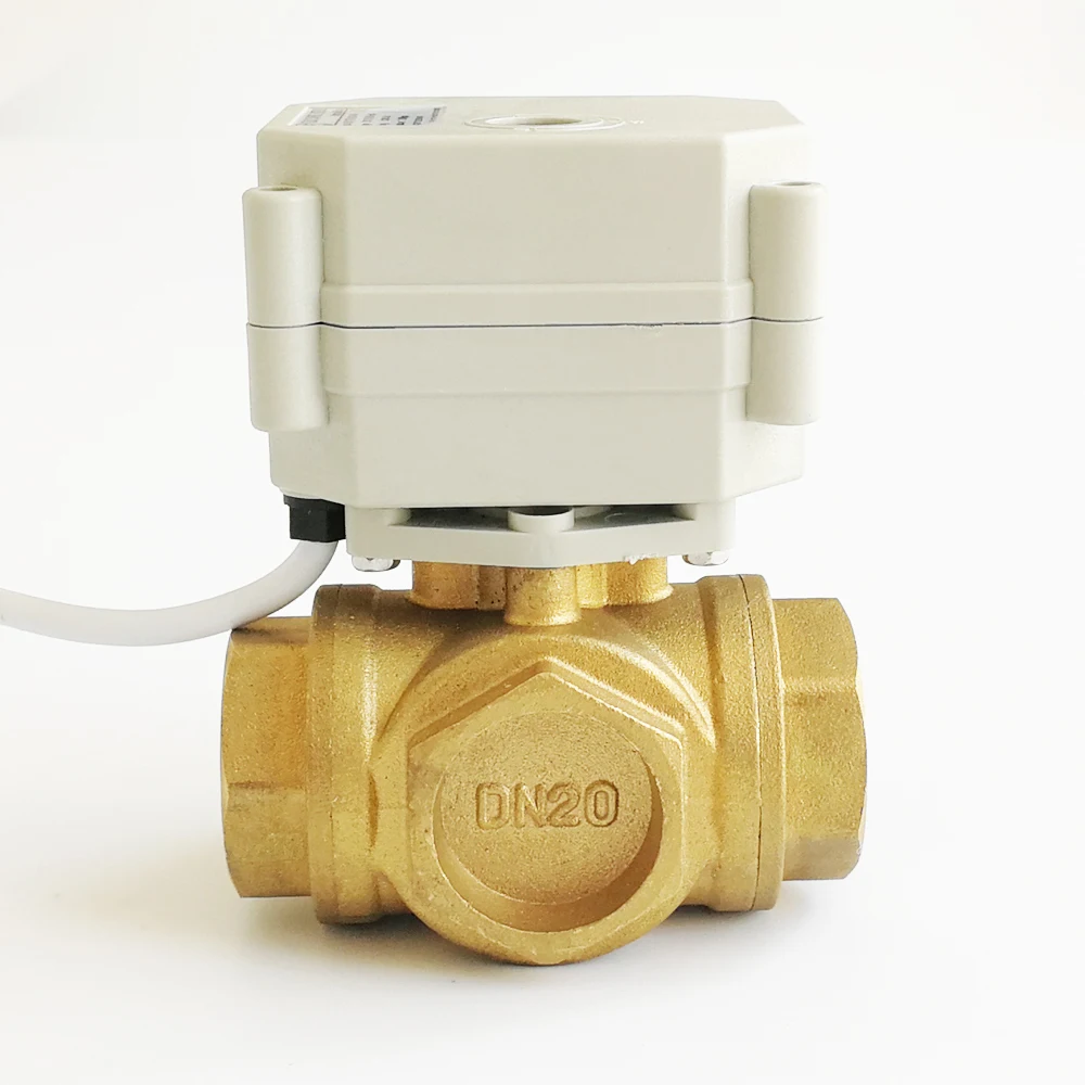 TF20-BH3-C DC5V 2/3/5/7 провода 3 Way Brass 3/4 ''(DN20) T/L типа горизонтальный моторизованный