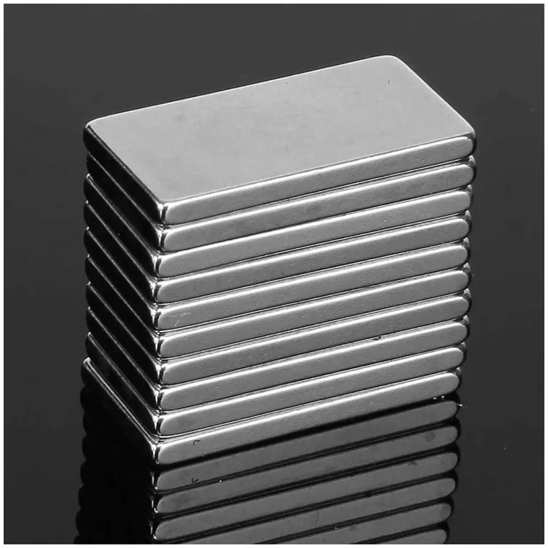 20x N52 сильный Неодимовый Магниты Квадратный Блок магнит 20x10x2 мм серебро