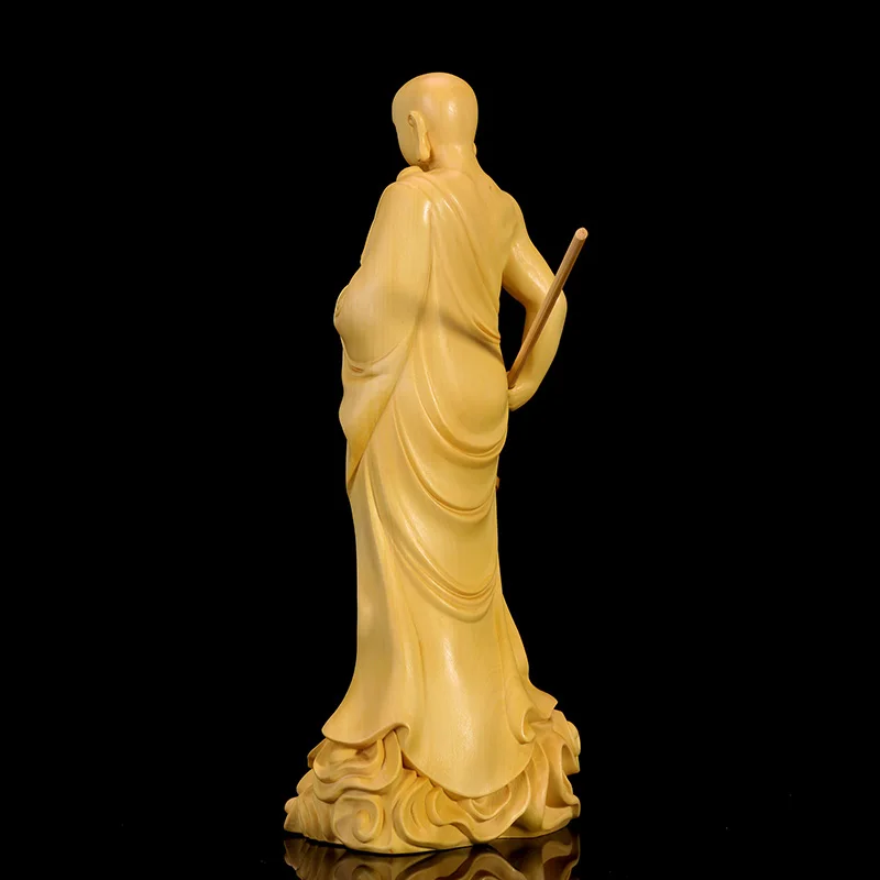 20 см Ksitigarbha скульптура Boxwood резьба дома украшения из массива дерева статуя Будды