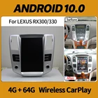 Автомобильный GPS-навигатор в стиле Tesla, 64 ГБ, Android 11, проигрыватель Carplay для Lexus RX RX300, RX330, RX350, RX400H, радиомагнитофон, головное устройство