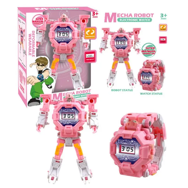 Часы-трансформеры детские электронные наручные креативные Мультяшные фигурки