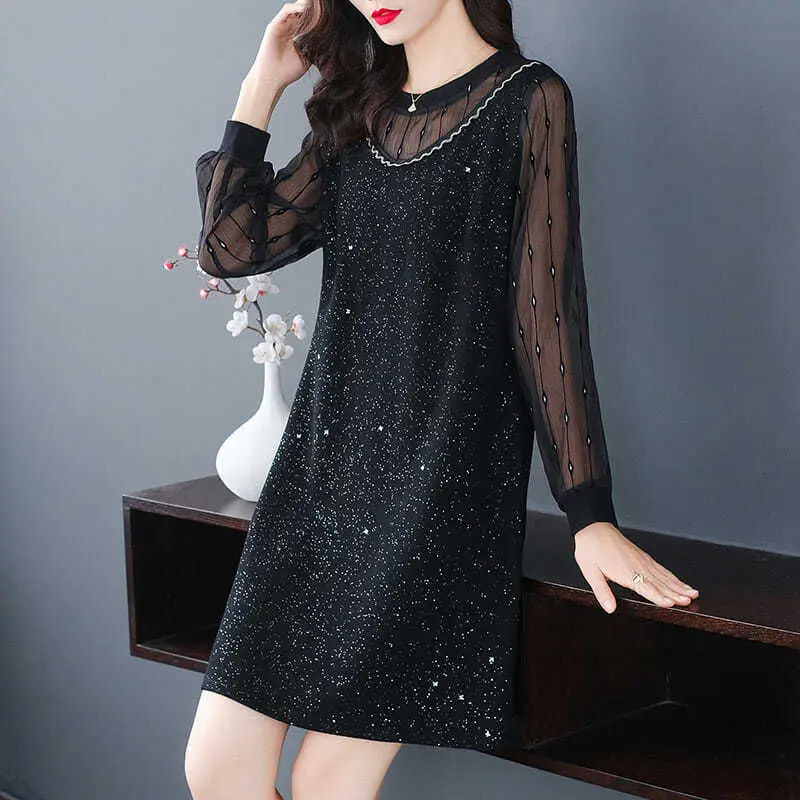 

Spring and autumn new fat sisters cover belly and show thin temperament fashion skirts