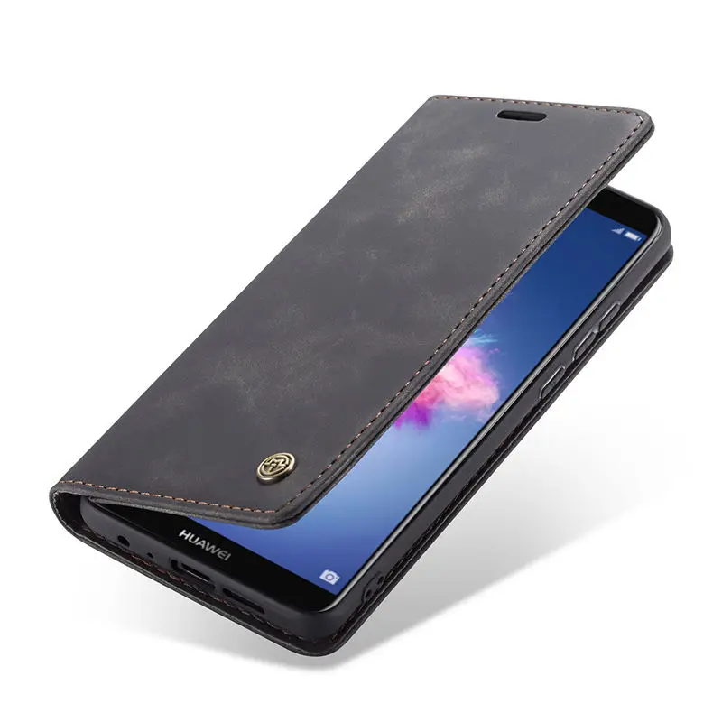 Flip Book Case For Huawei P smart Luxury Matte Leather Wallet Phone Cover For Huawei Honor 9 Lite Case Huawei P smart Cover Capa