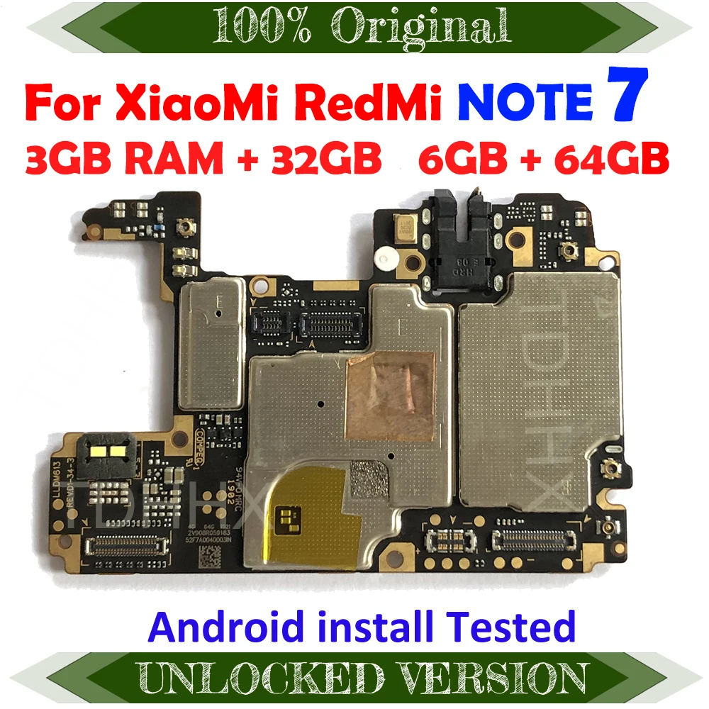 Материнская плата 32 Гб 64 ГБ для Redmi Note 7 материнская оригинальная глобальная