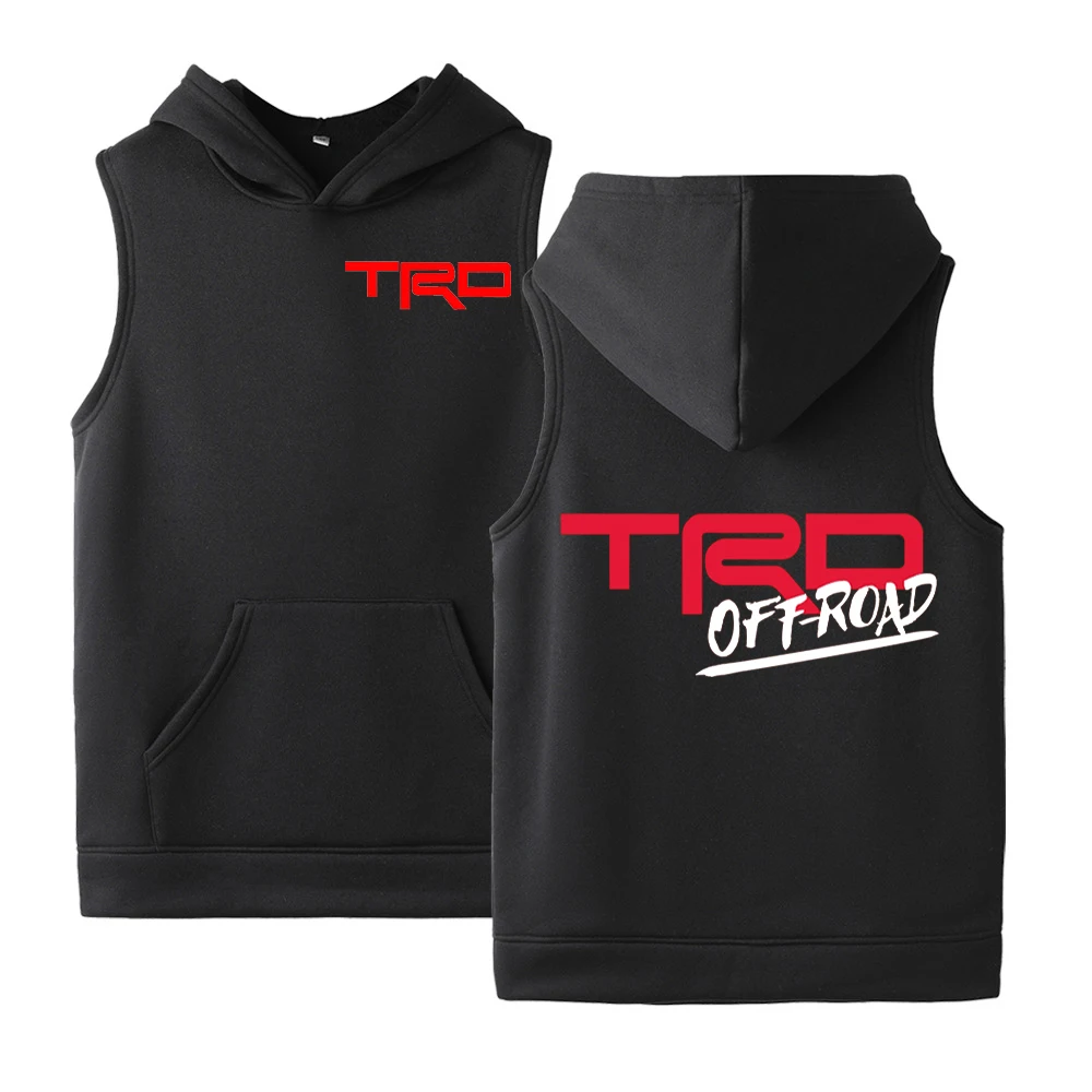 

2021 New TOYOTA TRD OFF-ROAD Summer Men Basketball Star Hoodie Tank Top Sleeveless Sweatshirt Sport Men's Slim Hip Hop Vest