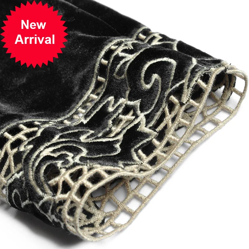 

Fashion dress Spring Women Dress V-neck Long sleeve Vintage Embroidery Velvet Elastic waist Dresses