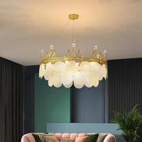 modern light luxury pendant lights style crowndining living room golden iron crystal hotel restaurant hanging lighting e14