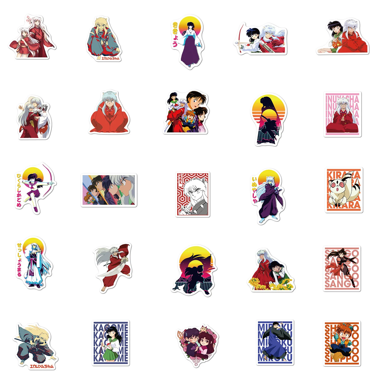 

10/50/100Pcs/Lot Cartoon Japanese Anime Inuyasha Stickers Waterproof Cute Decal Sticker For Suitcase Guitar Laptop Skateboard Gr