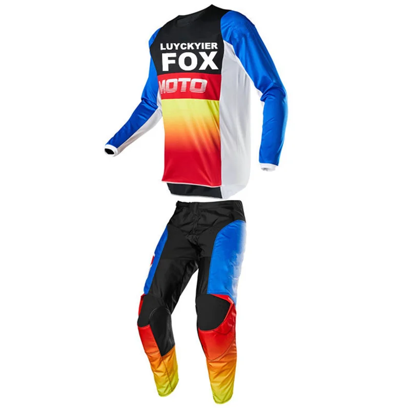 LUCKYIER FOX костюм для мотокросса 180 комплект передач Джерси брюки комбо Dirt Bike ATV MX одежда для внедорожных гонок
