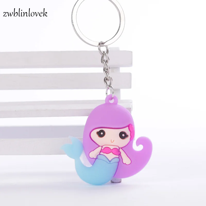 Little Chaveiro брелок Русалочка из ПВХ сказки аниме Мультяшные фигурки для ключей