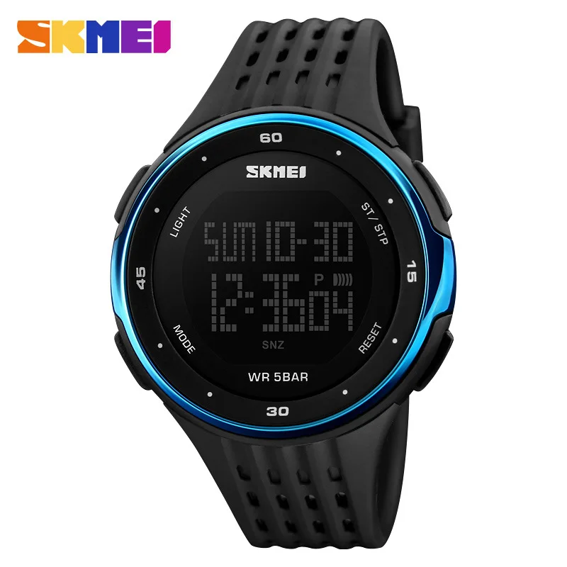 

SKMEI1219 Multifunctional Personality LED Silicone Strap Watch Men's Leisure Mountaineering Electronic Watch