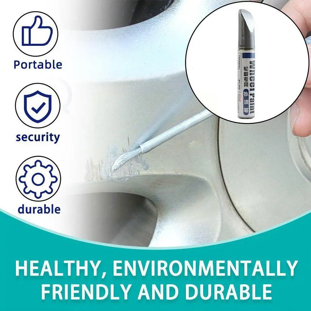 

Aluminum alloy wheel hub renovation paint brush wheel Automobile pen scratch wheel spray hub paint Silver Repair
