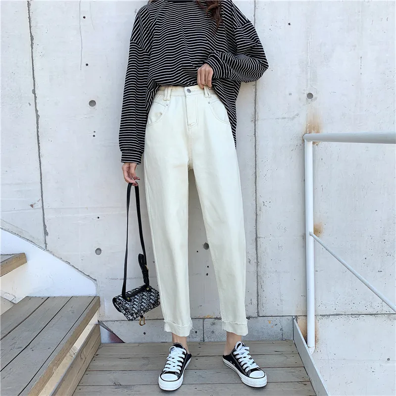 S-XL 2 цвета весна 2020 корейский стиль шикарный высокая талия джинсы для женщин