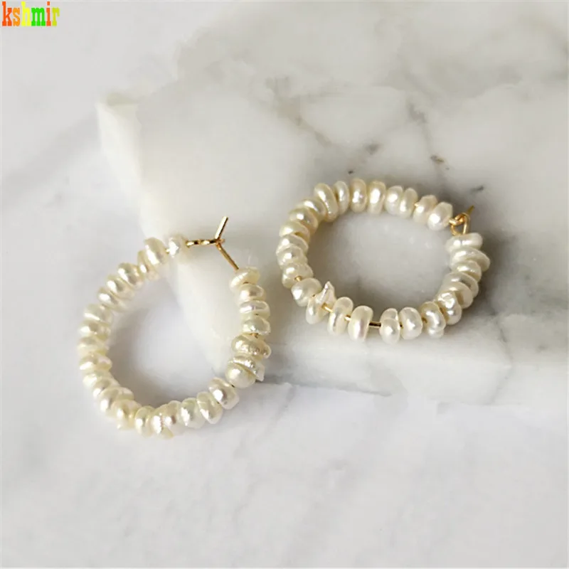 Kshmir 2020 Женская Геометрия с бисером. Нестандартные серьги из жемчуга уникальные
