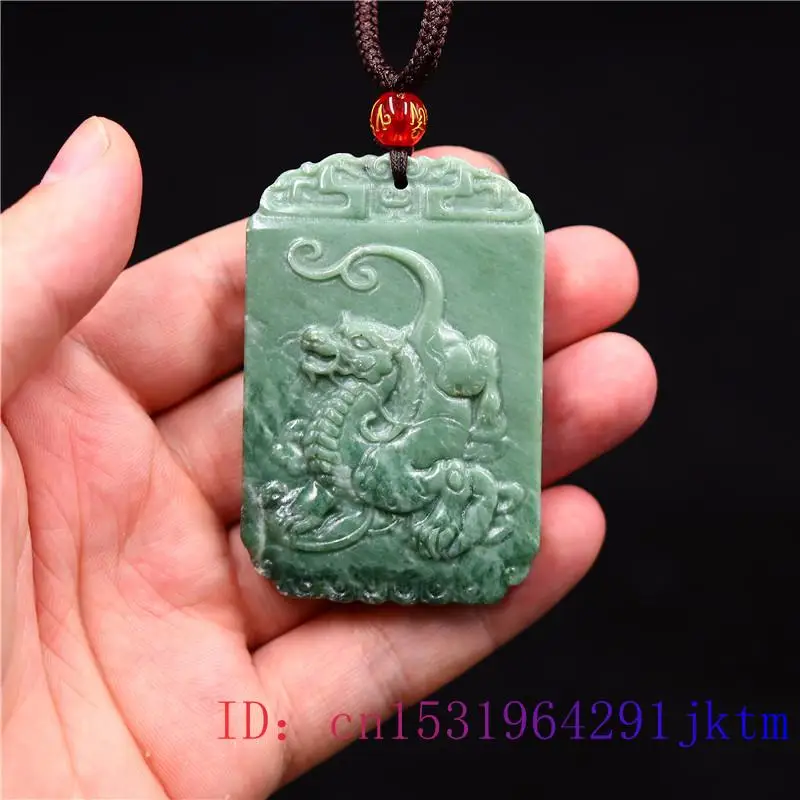 

Jade Pixiu Pendant Charm Chinese Amulet Carved Accessories Jewelry Fashion Necklace Natural Women Gifts Gemstone Tiger