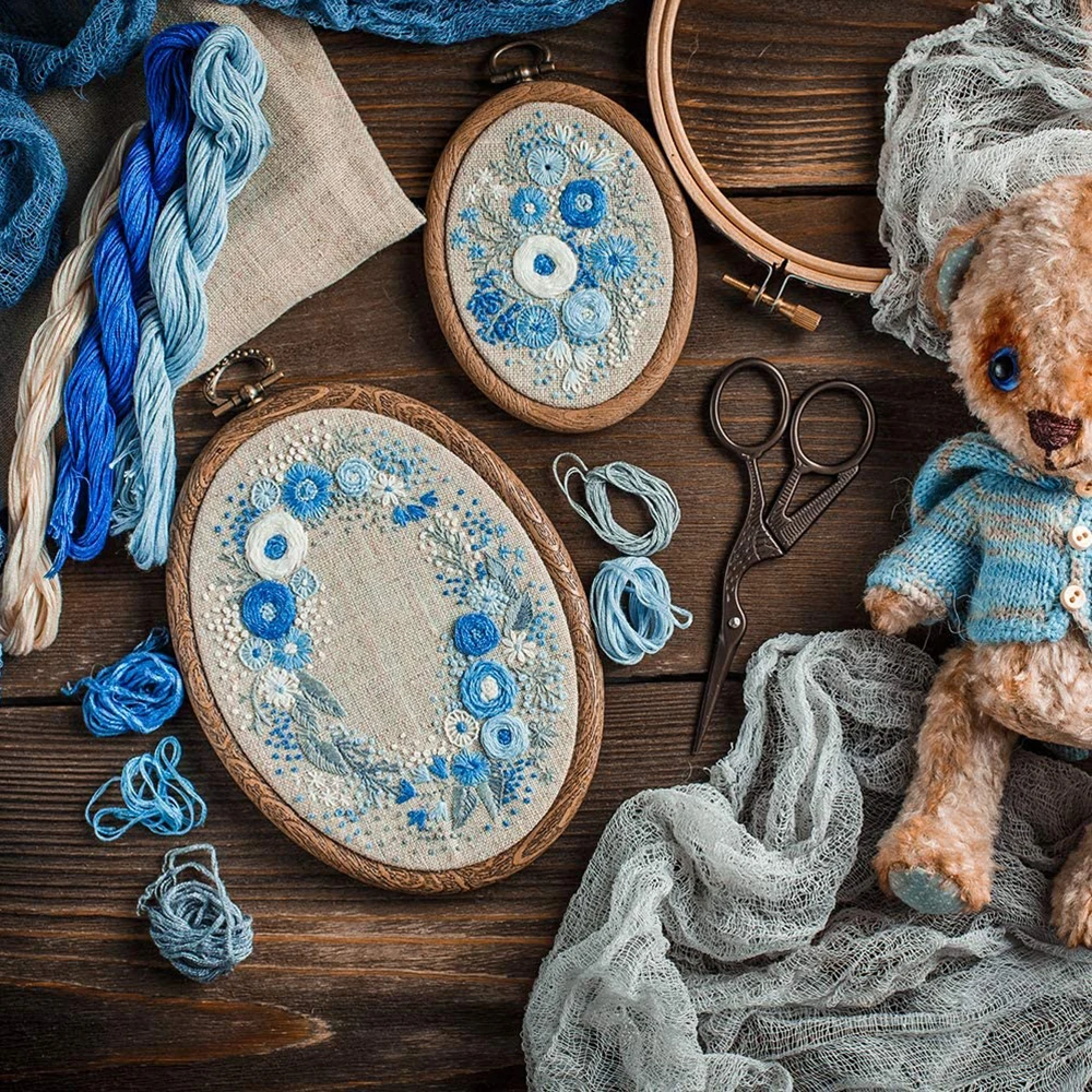 4 шт. DIY Овальные обручи для вышивки Needlecraft устройство крестом круглые петли