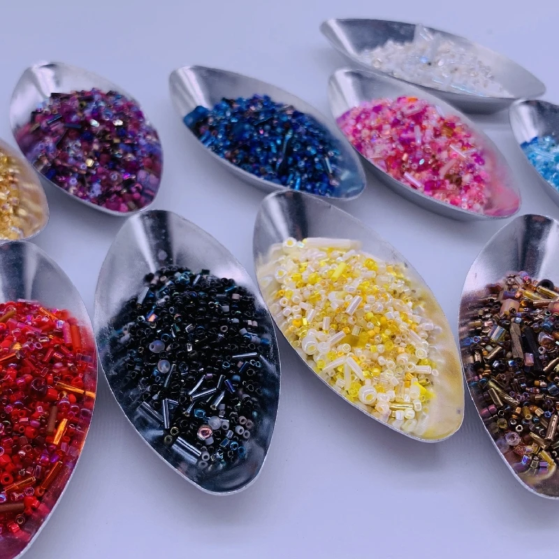 Wholesale 100g Mixed Miyuki Glass Beads Bugles Tubes 11 Colors Japan Glass Spacer Seed Beads for DIY Craft Clothing Accessories