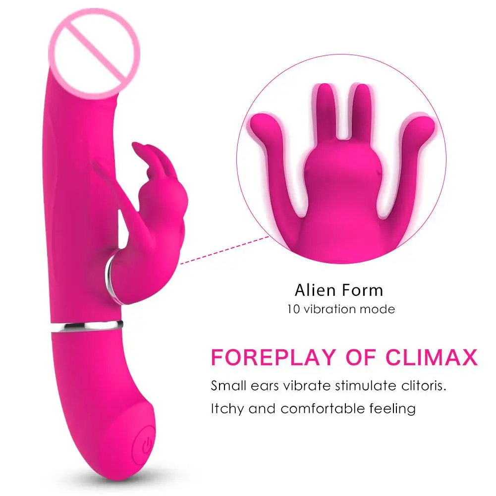 Женский силиконовый вибратор кролик водонепроницаемый Стимулятор точки G для