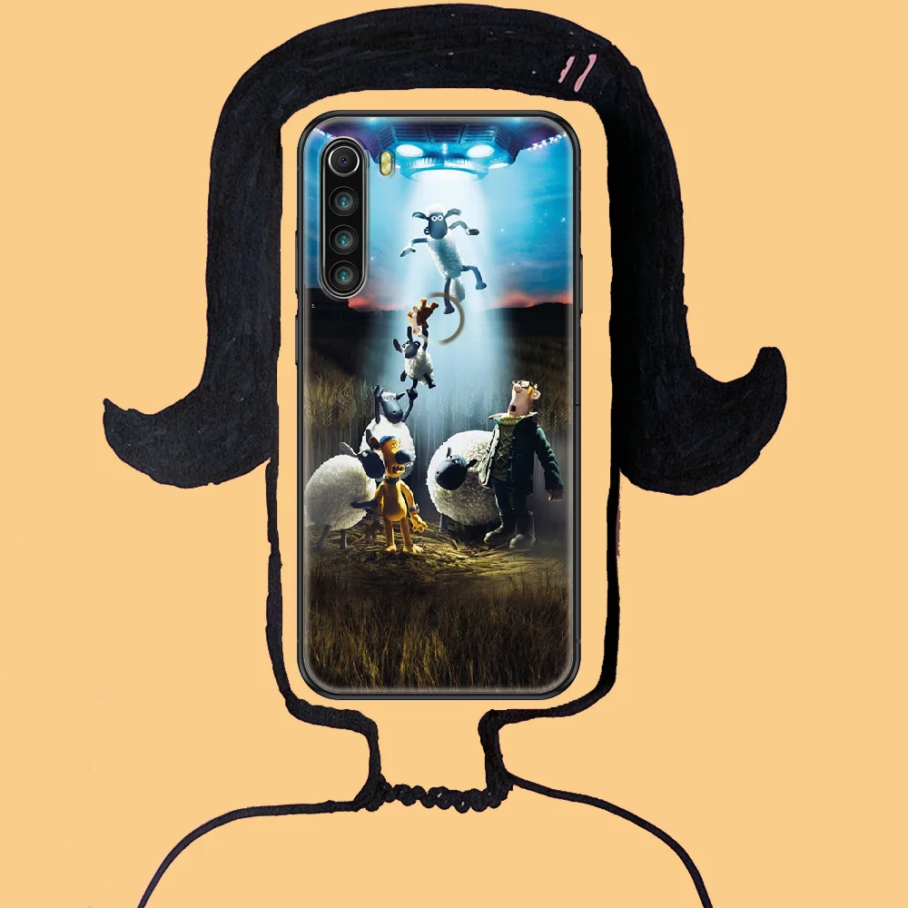 

Shaun Cute Sheeps Phone case For Xiaomi Redmi Note 7 7A 8 8T 9 9A 9S 10 K30 Pro Ultra black fashion waterproof silicone coque 3D