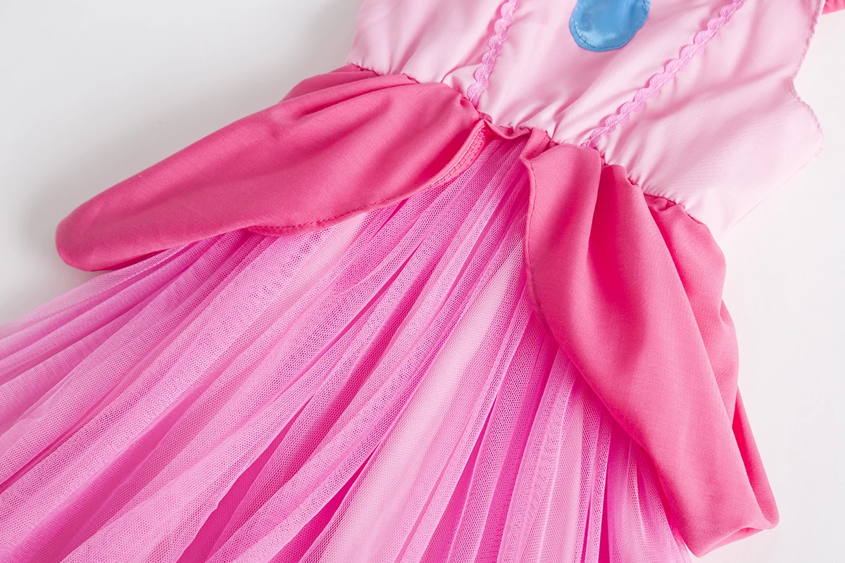 Disfraz de Princesa Margarita, vestido de princesa melocot&oacute;n, tut&uacute; de fiesta de cumplea&ntilde;os, vestido de princesa rosa, disfraz de Halloween-4