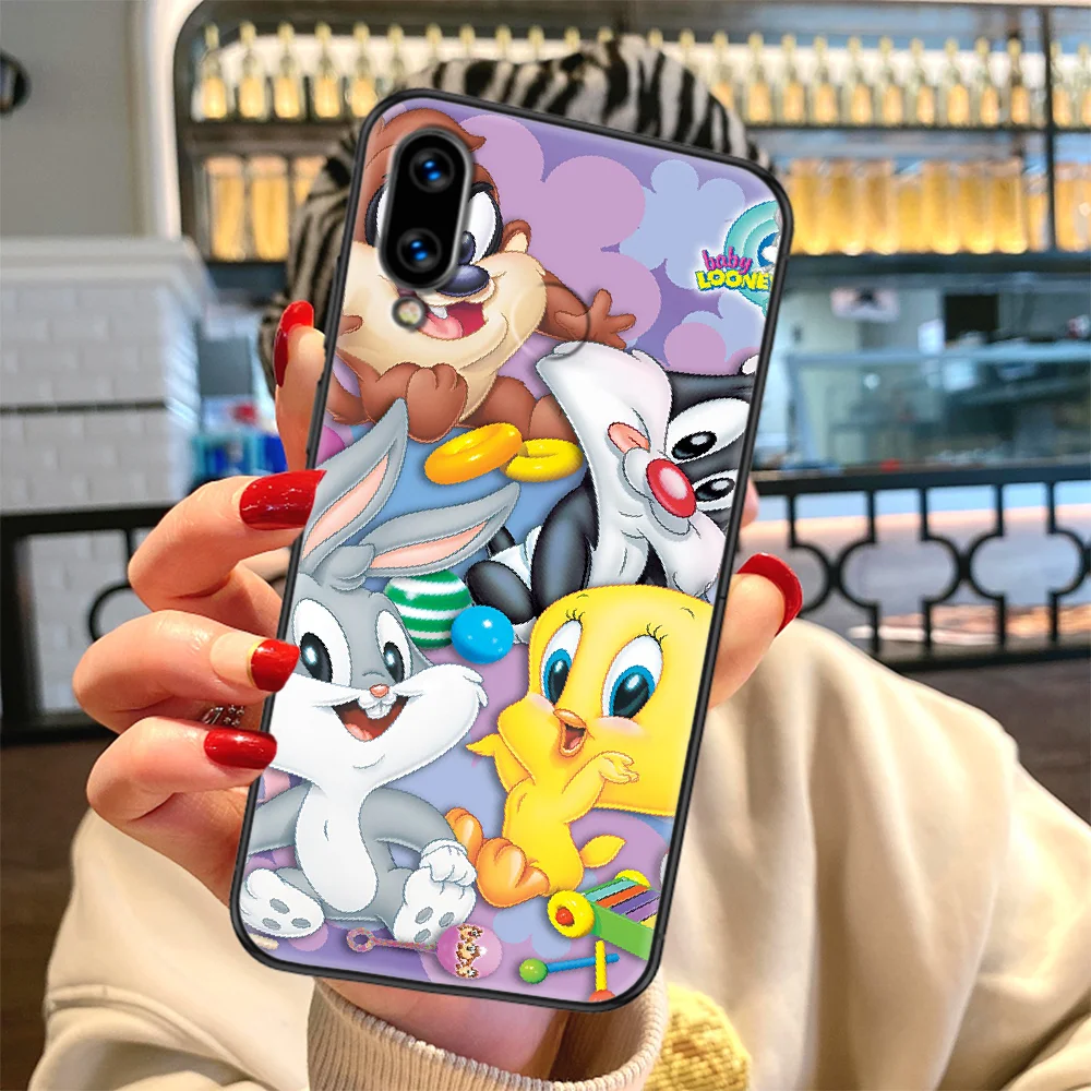 

Cartoon Bugs Bunny Phone case For Huawei Honor 6 7 8 9 10 10i 20 A C X Lite Pro Play black trend coque painting Etui tpu bumper