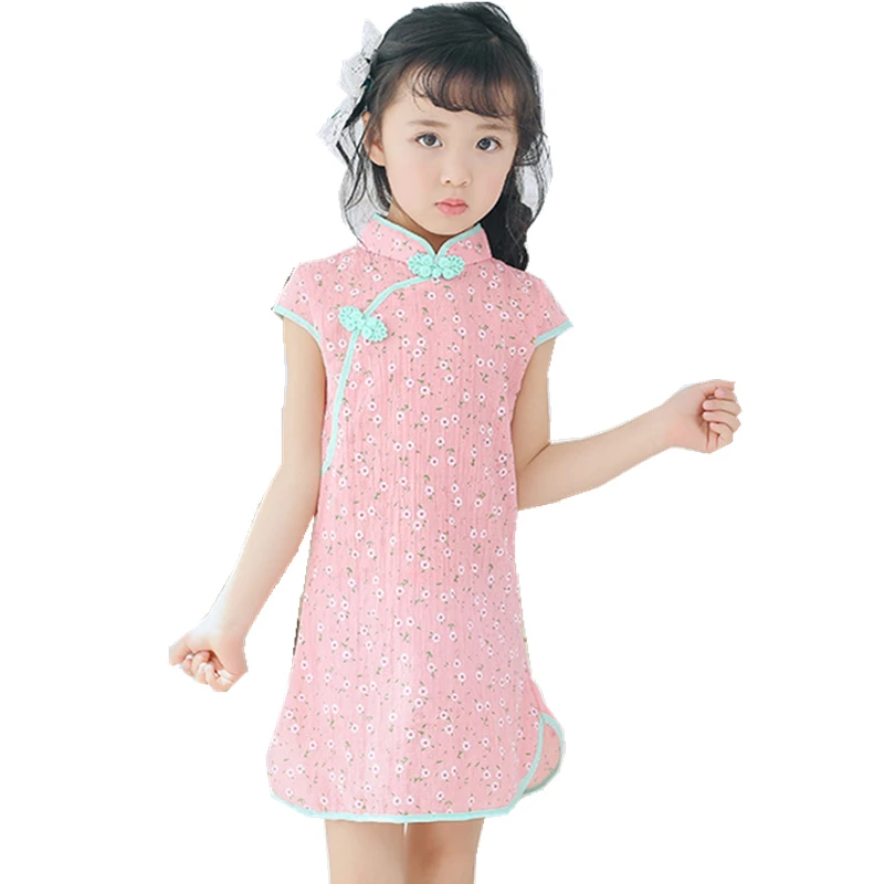 Летнее Детское платье для девочек cheongsam принцессы вечерние платья одежда детей