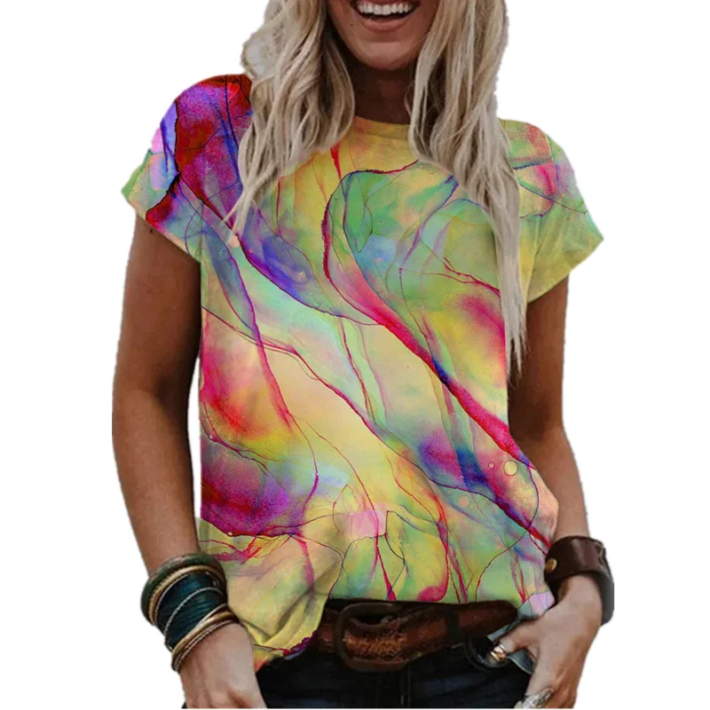 

Plus Size 5XL Women Tshirts 2021 New Summer Short Sleeve Floral Print T-shirt Casual Street Tops Tees Female