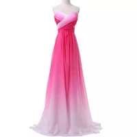 2021 new sexy cheap ombre long prom dresses chiffon a line plus size floor length formal evening party celebrity bridesmaid gown