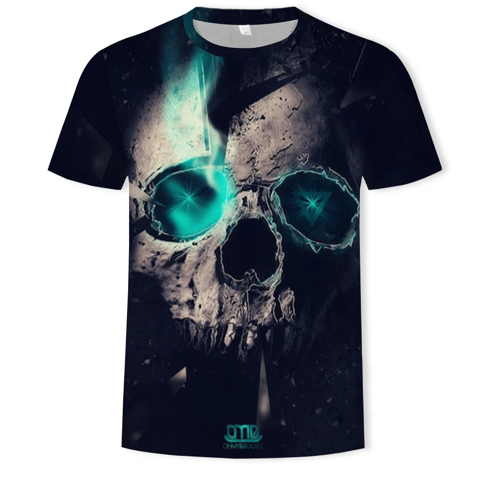 

Summer fashion comfortable breathable men's top T-shirt leisure sports skeleton figure men's and women's fashion 3D printing
