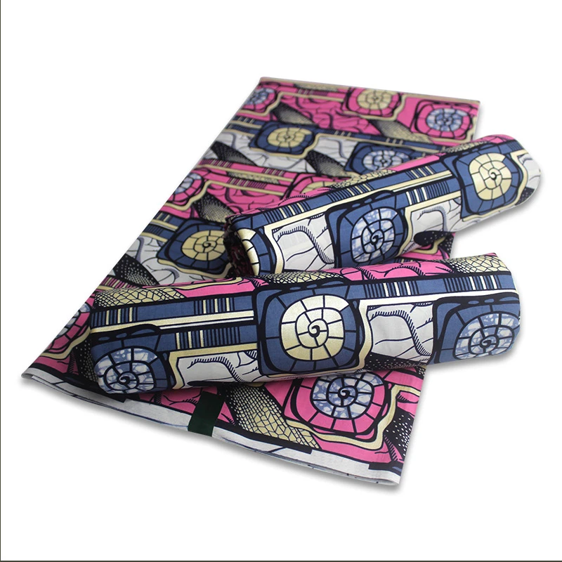 

Lastest African Golden Wax Fabrics Cotton Prints Nigerian Rapper Batik Ankara Nice Tissue Pagne Coming Veritable Wax Material