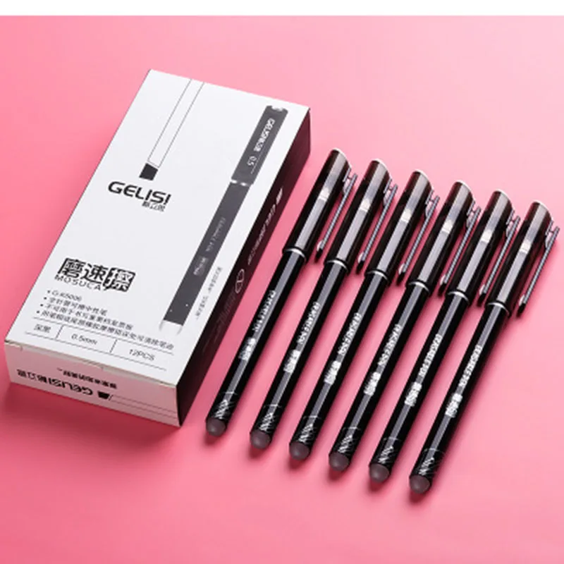 GK5006 Black Гелевые ручки со стирающимися чернилами симпатичная детская одежда в Корейском стиле ручки 0,5 мм гелевая ручка офисные и школьные принадлежности Multi type по выбору 12 шт./компл - Цвет: GK5006 Black