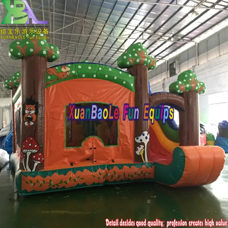 Джунгли дерево замок комбинированный Подгонянный 5X5m надувная горка игровая