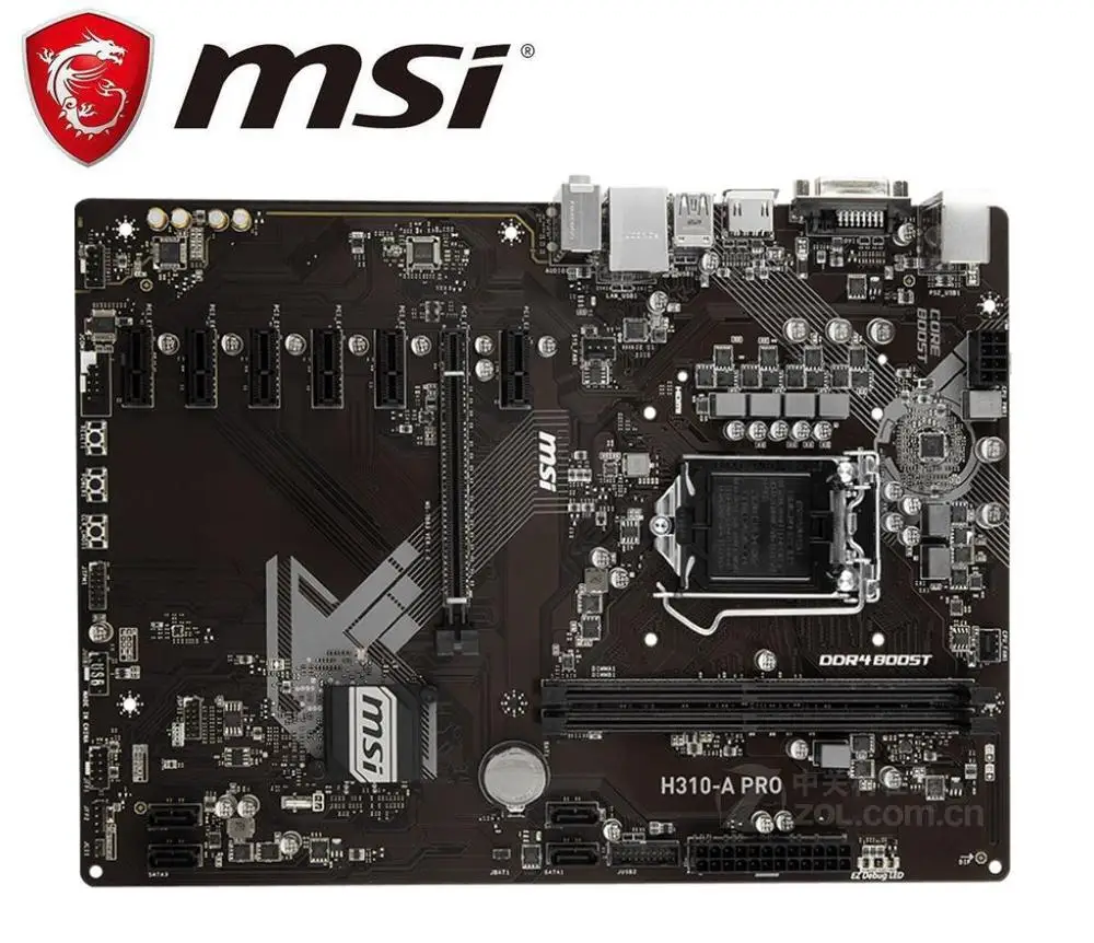 Billig Original Motherboard Für MSI H310-A PRO DDR4 LGA 1151 64GB Für 14nm Desktop Motherboard