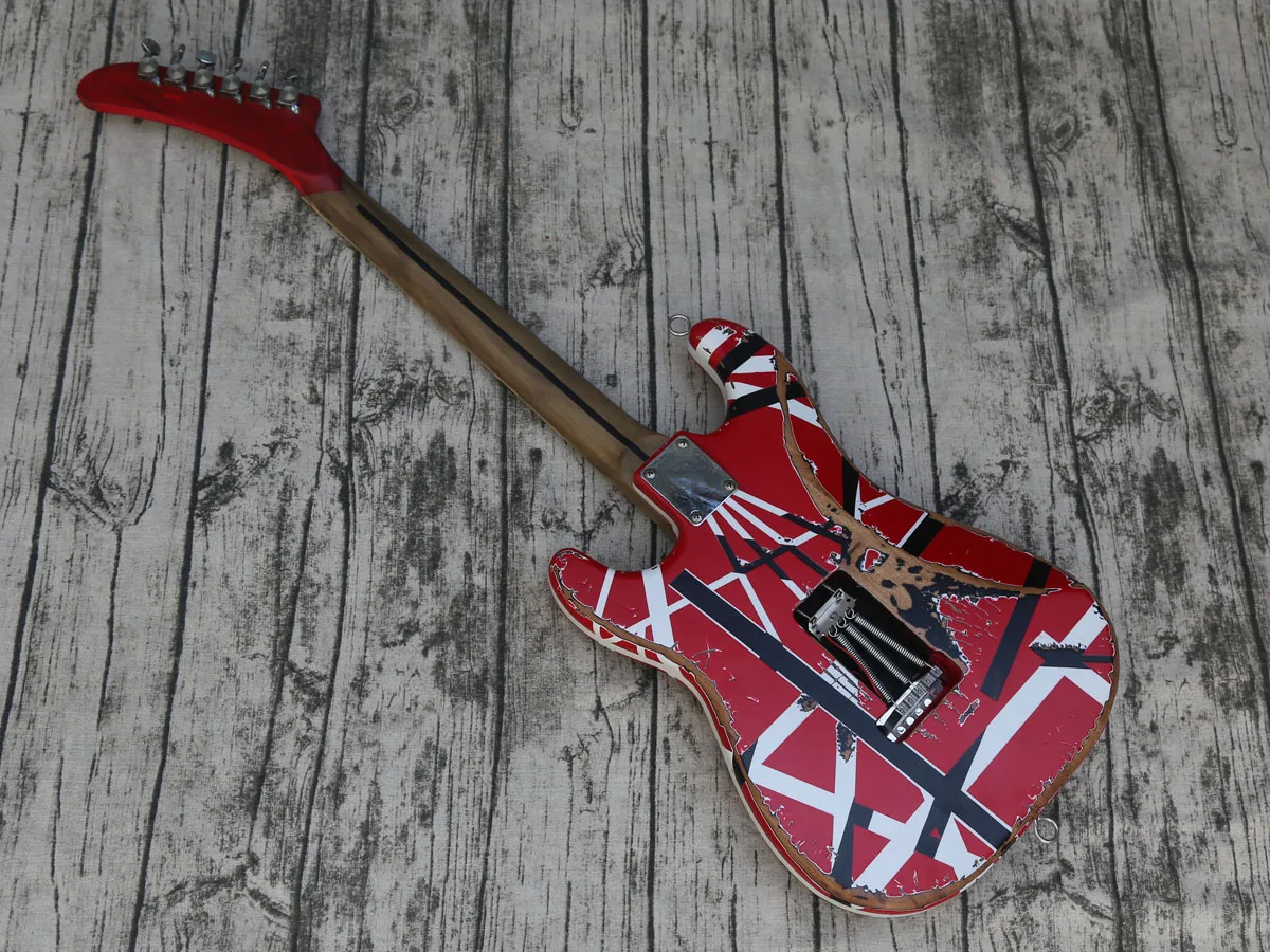 Старый Эдвард Эдди Ван Хален Тяжелая реликтовая полосатая Френки электрическая