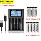 Умное зарядное устройство LiitoKala Lii-M4, зарядное устройство для литий-ионных батарей, тестовая емкость + перезаряжаемые батареи Lii-AA AAA 1,2 в NiMH 900 мАч 2500 мАч