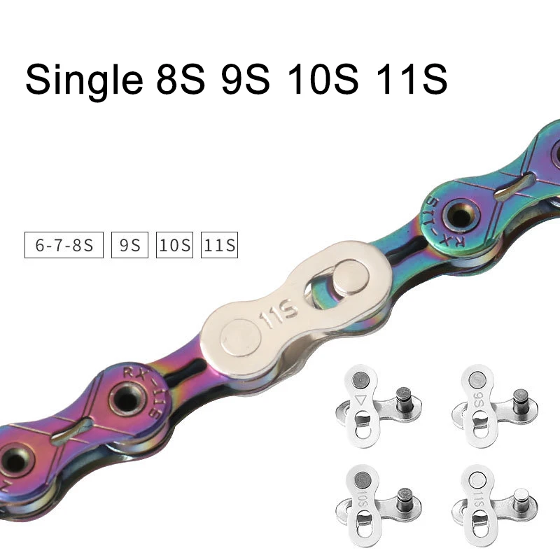 1 пара стальных звеньев велосипедной цепи Пряжка для горного велосипеда 8-11