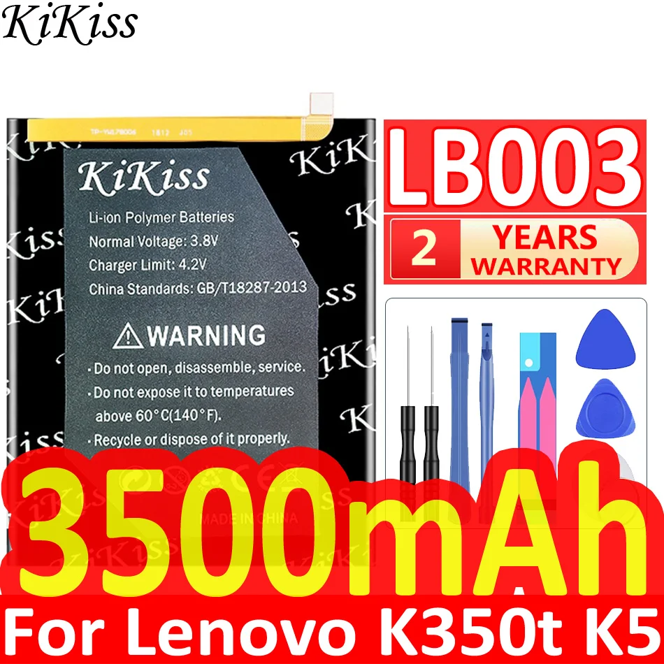 

Мощный аккумулятор 3500 мАч KiKiss LB003 для Lenovo K350t K5, высококачественные Аккумуляторы для смартфонов