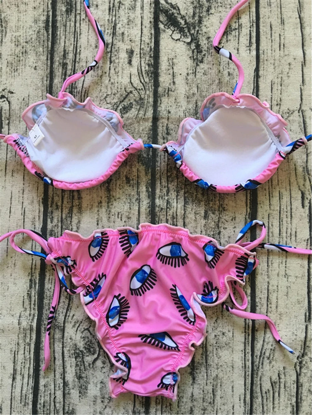 Женский бандажный купальник бикини с принтом кактуса пуш-ап Мягкий купальный