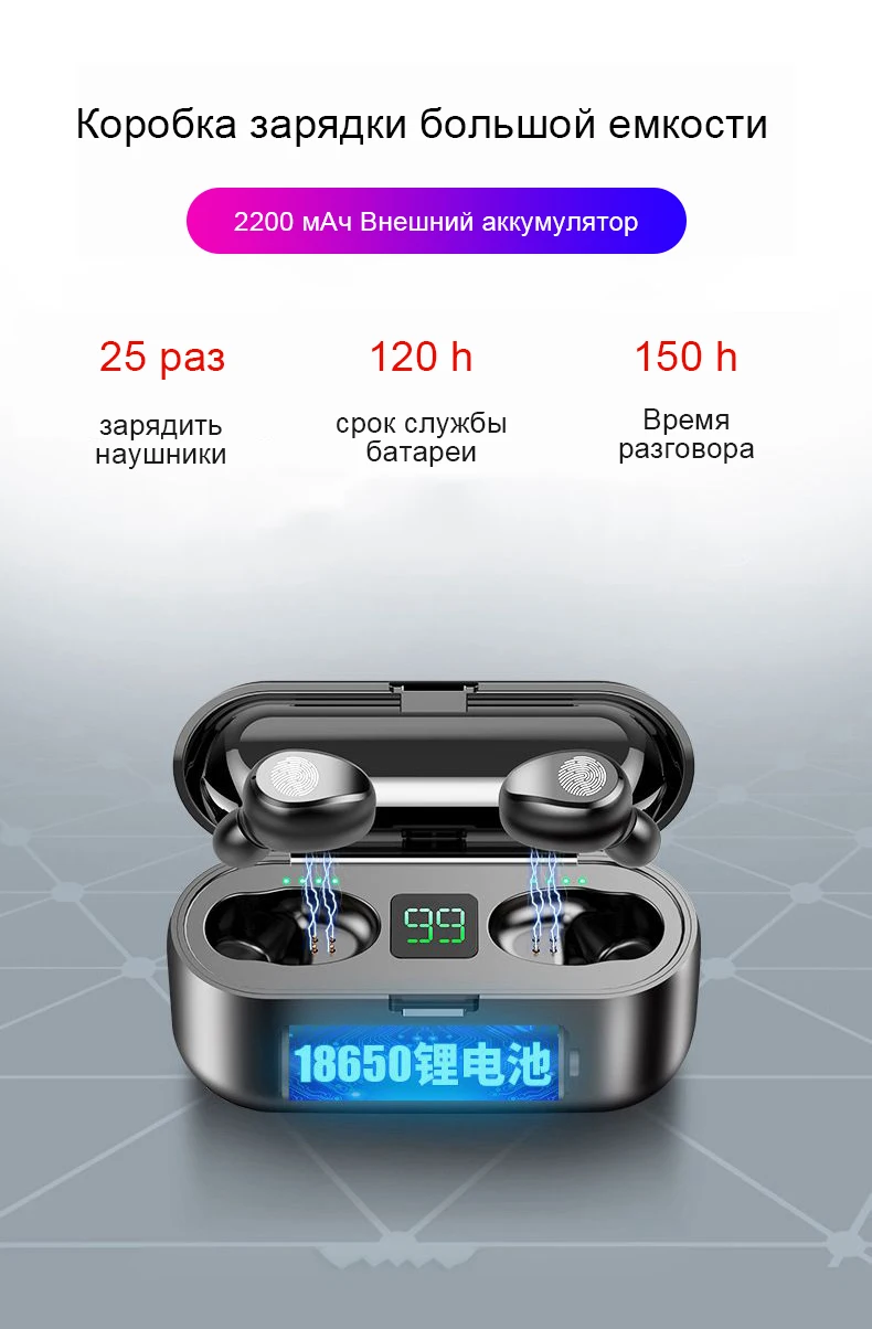 F9 TWS Bluetooth наушники светодиодный беспроводной наушники с микрофоном Bluetooth наушники стерео звук музыка мини вкладыши Bluetooth наушники